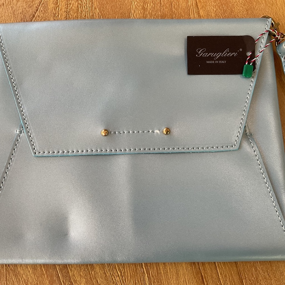 Caragulieri Italian Leather Clutch Wristlet NWT with small defects